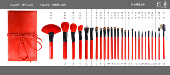 comprar Conjunto de 26 pincéis de maquiagem de pelo de animal, cerdas de pelo de cabra macias, forte captação de pó, base de blush facial Fabricação em linha