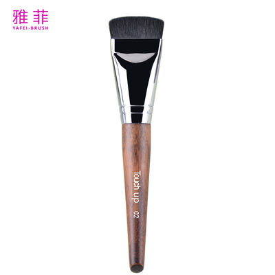 TOUCH UP 02 Pincel de base de cabelo sintético de cobre profissional de maquiagem facial plana
