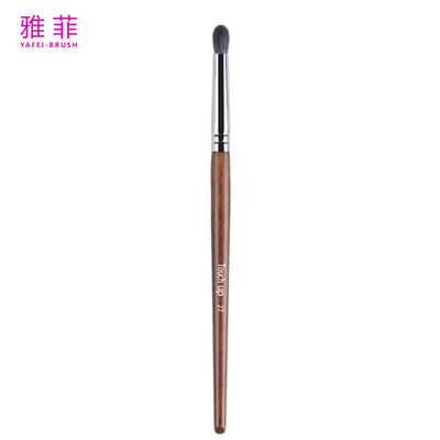 TOUCH UP 27 Logotipo personalizado de cabelo de animal Ferrule de cobre de manobra de madeira de mistura escova de sombra de olho com manobra durável